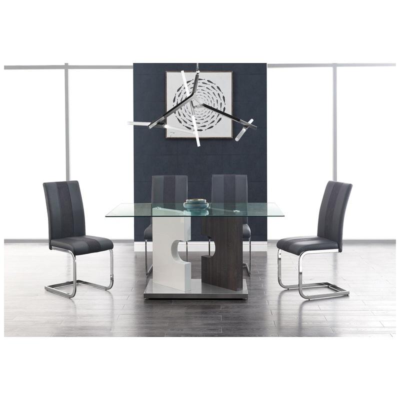 5 Piece Dining Room Set (D219 Dining Table And 4 D915 Dining Chairs) – Gray