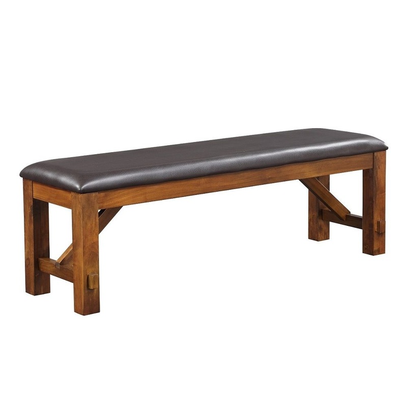 Apollo – Bench – Espresso Synthetic Leather & Walnut