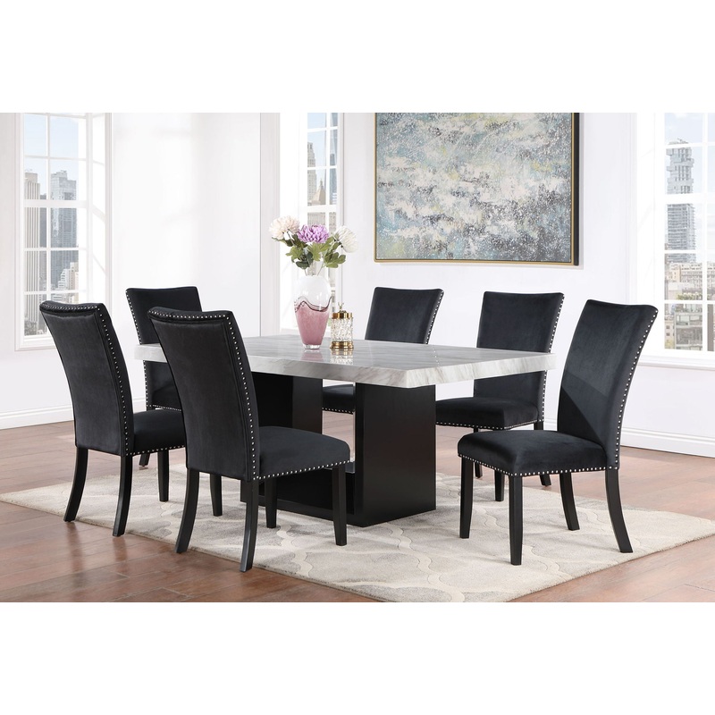D02/D03 – 5 Piece Dining Room Set (Dining Table And 4 Dining Chairs) – Black