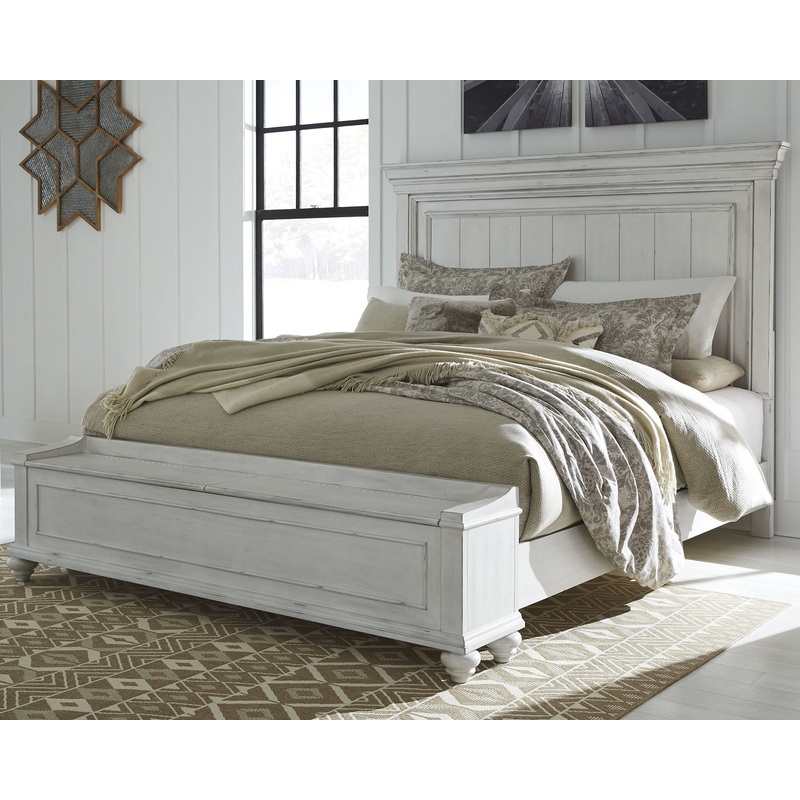 Kanwyn  Panel Bed With Storage Bench