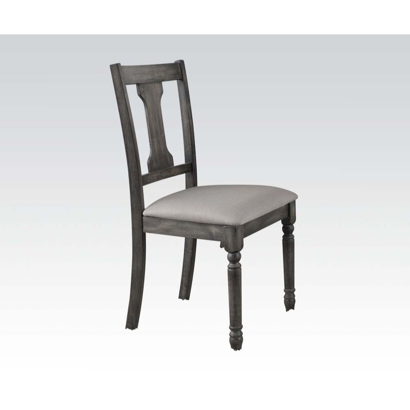 Wallace – Side Chair (Set of 2) – Tan Linen & Weathered Gray