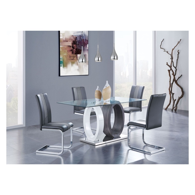 5 Piece Dining Room Set (D1628 Dining Table And 4 D915 Dining Chairs) – Gray