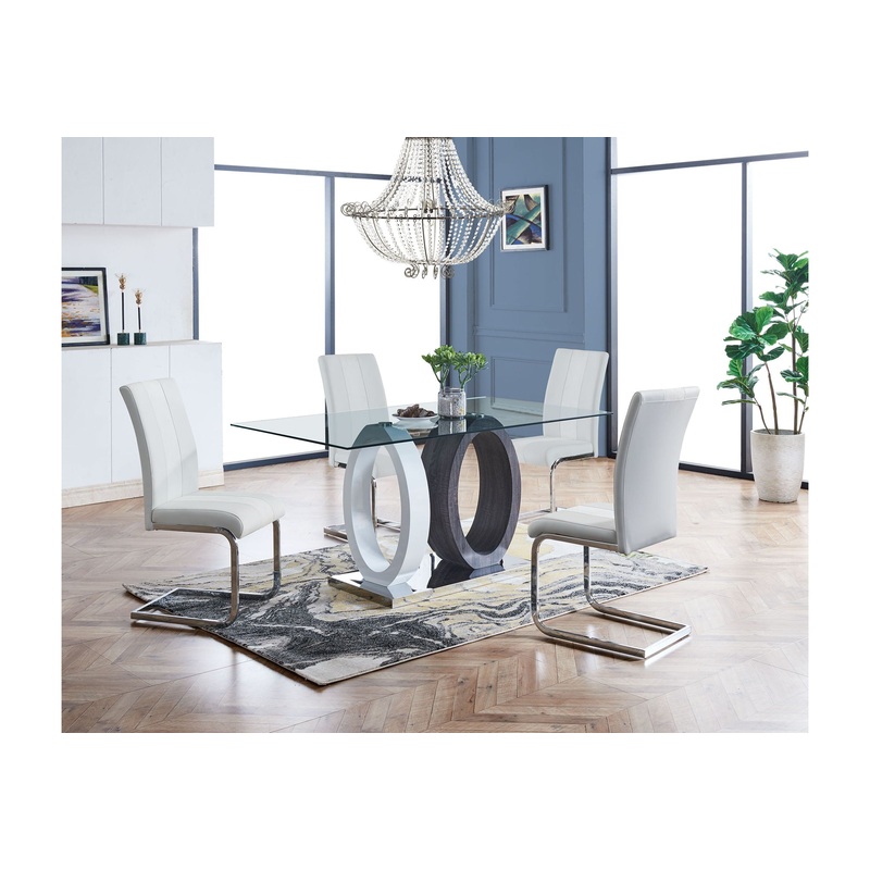 5 Piece Dining Room Set (D1628 Dining Table And 4 D915 Dining Chairs) – White