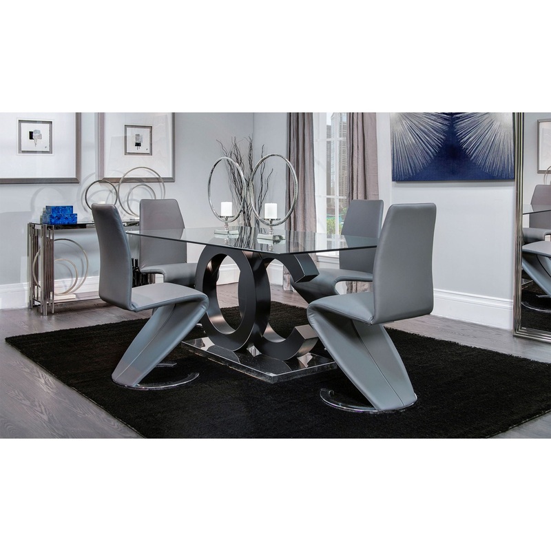 5 Piece Dining Room Set (D2207 Dining Table And 4 D9002 Dining Chairs) – Gray