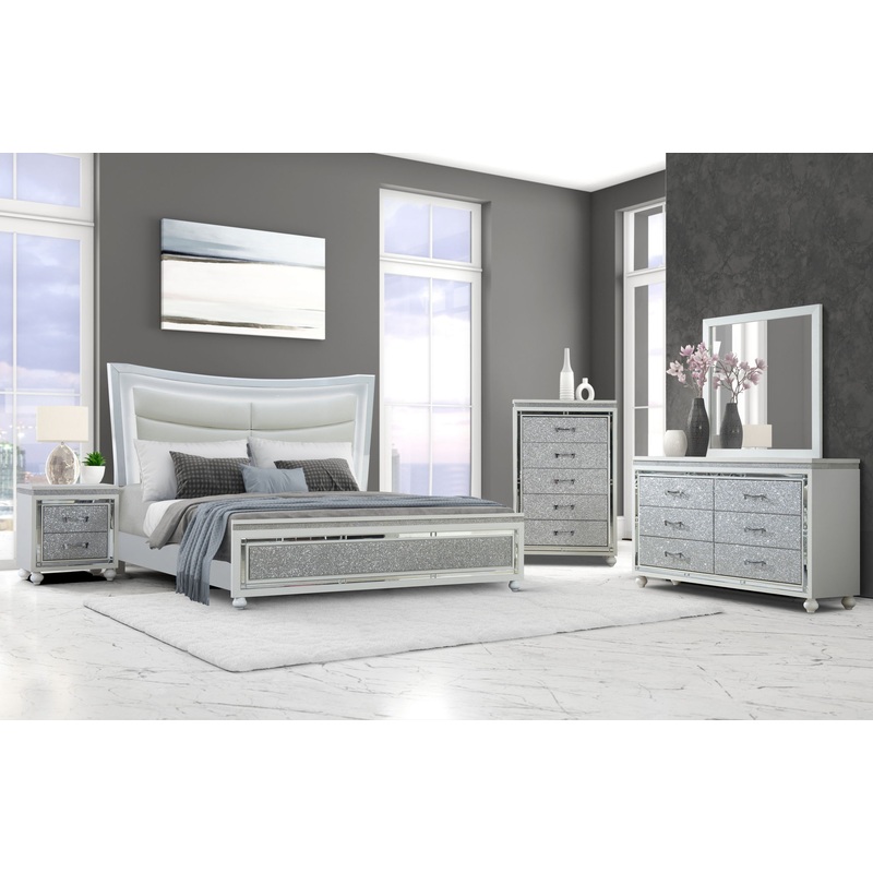 Collete – 5 Piece Full Bedroom Set – White