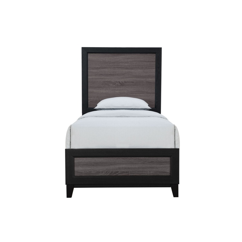 Lisbon – Twin Bed – Gray / Black