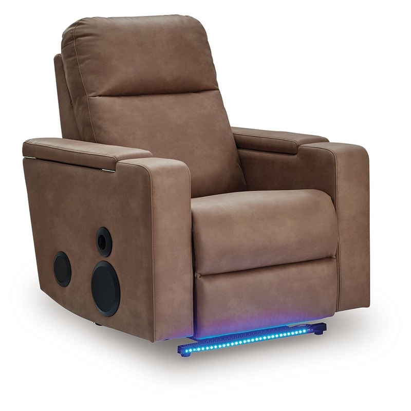 Lorrenton – Glider Power Recliner With Audio System – Caramel