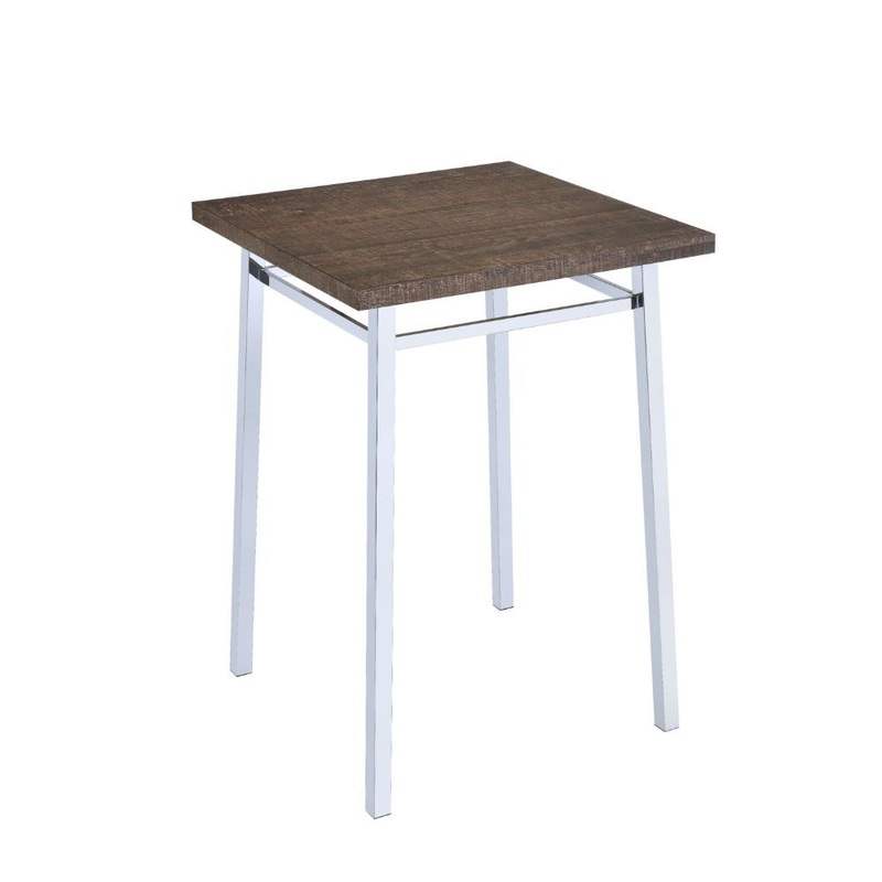 Nadie – Bar Table – Oak & Chrome