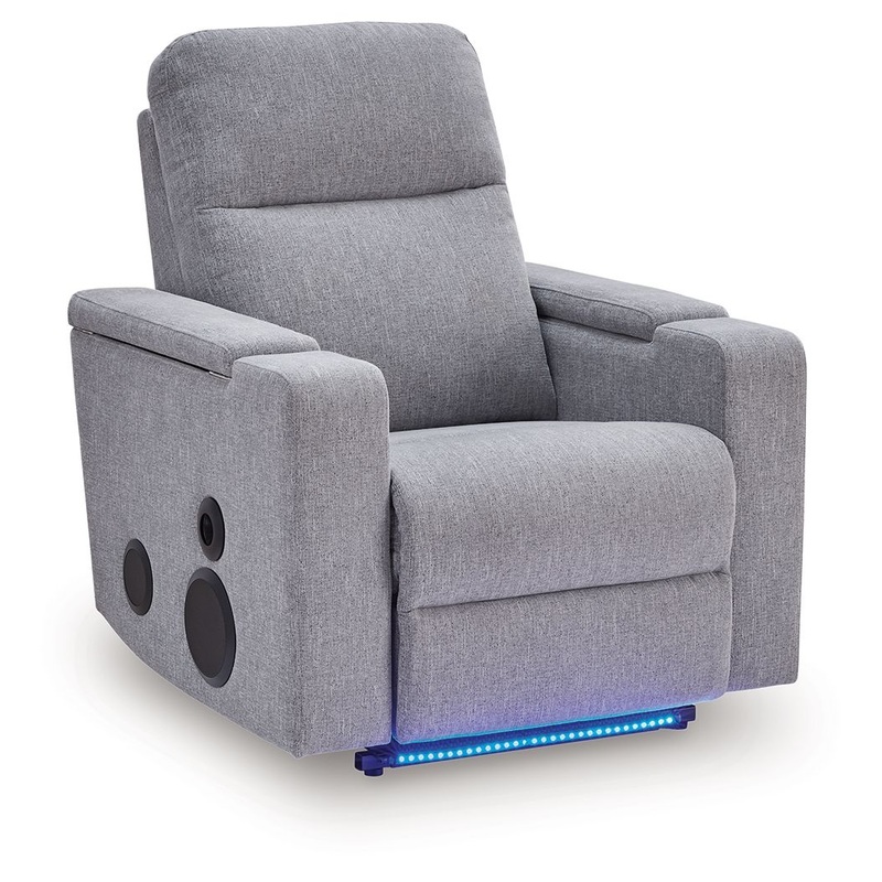 Pineland – Glider Power Recliner With Audio System – Pewter