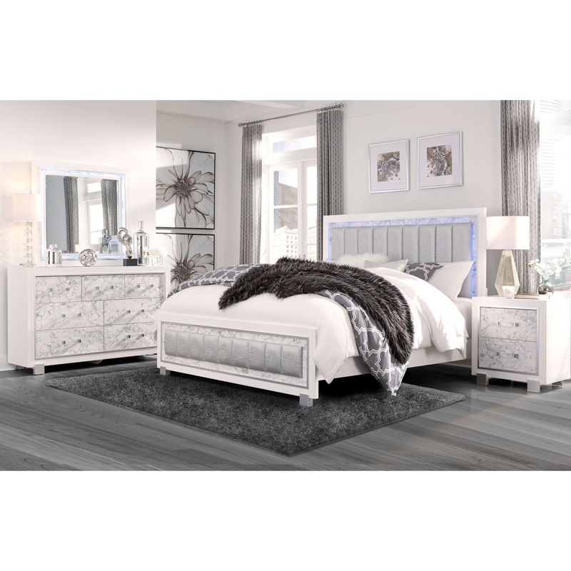 Santorini – 5 Piece Full Bedroom Set – White