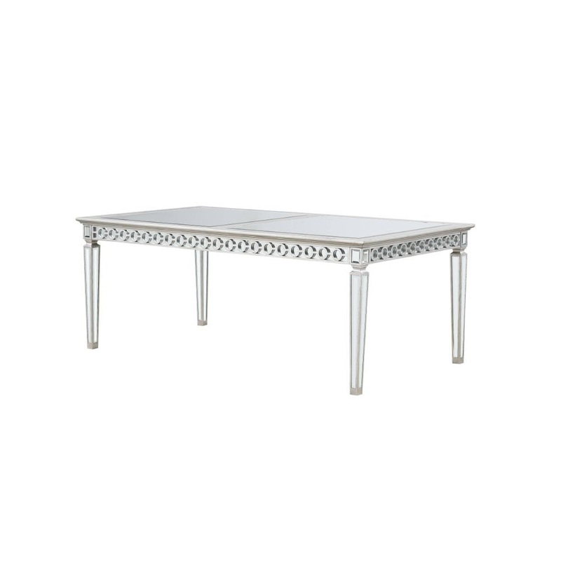Varian – Dining Table (78L) – Mirrored & Antique Platinum