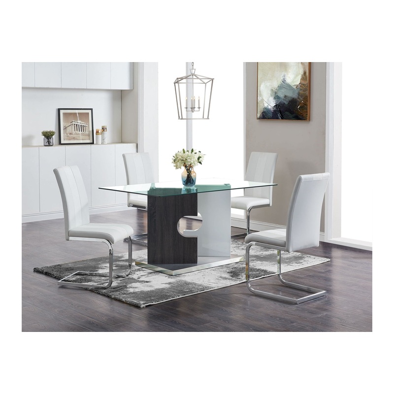 5 Piece Dining Room Set (D219 Dining Table And 4 D915 Dining Chairs) – White