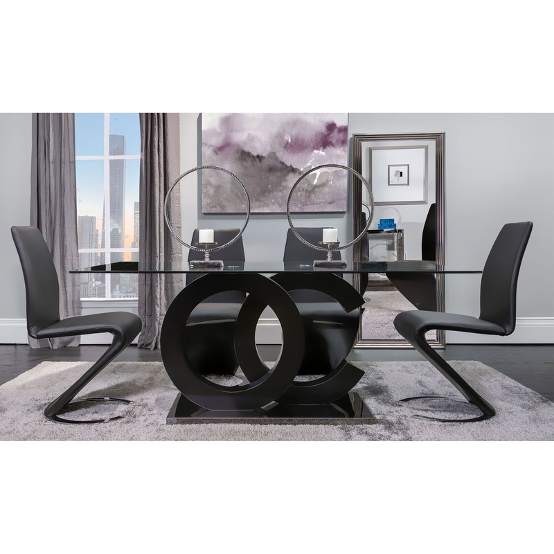 5 Piece Dining Room Set (D2207 Dining Table And 4 D9002 Dining Chairs) – Black
