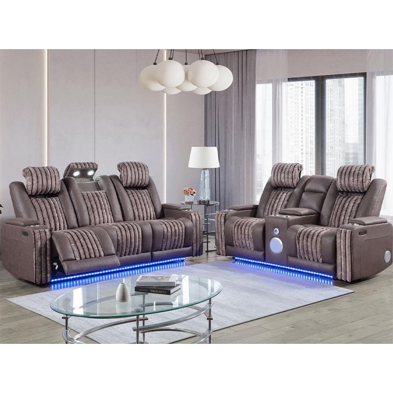 Global Power Reclining Sofa – Brown