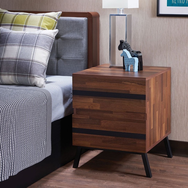 Karine – Accent Table – Walnut & Black