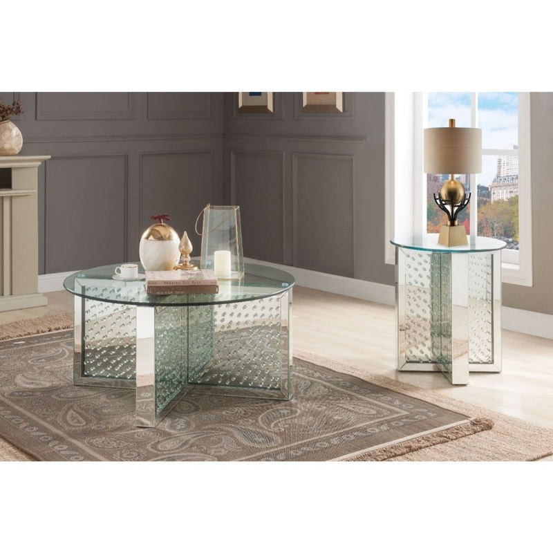 Nysa – Coffee Table – Mirrored & Faux Crystals