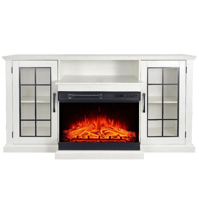 Vitara 59 TV Stand With Fireplace – White