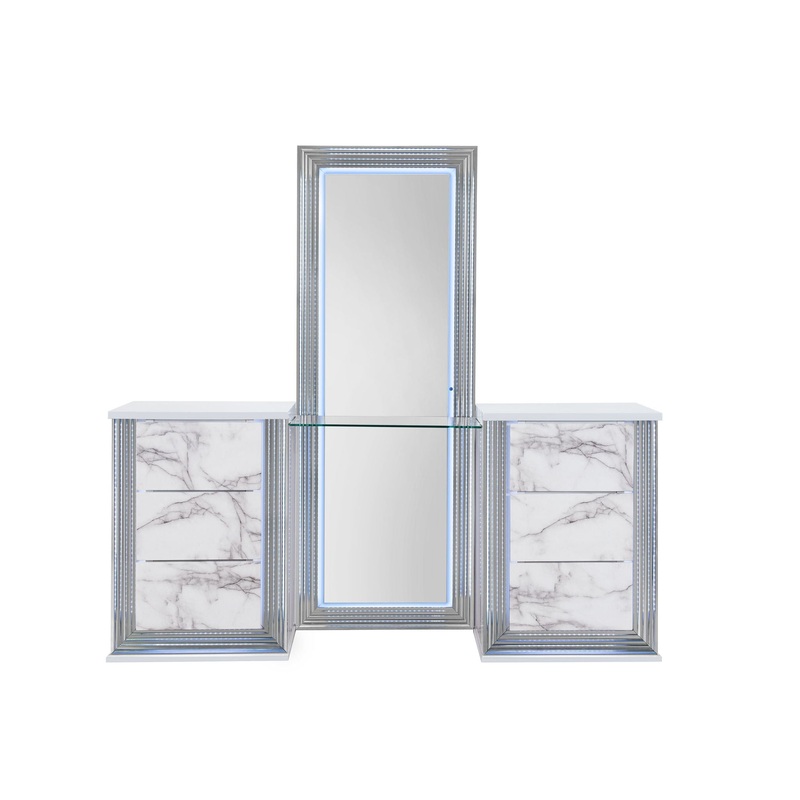 Ylime – Marble Vanity With LED – White