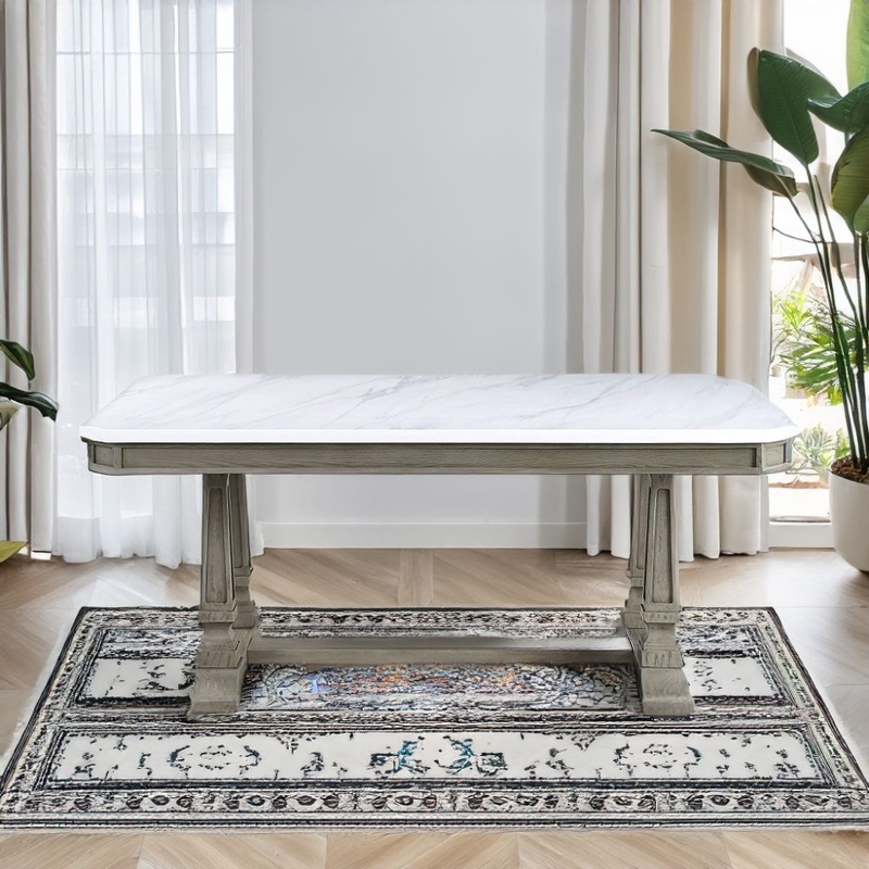 Zumala – Dining Table – Marble Top & Weathered Oak