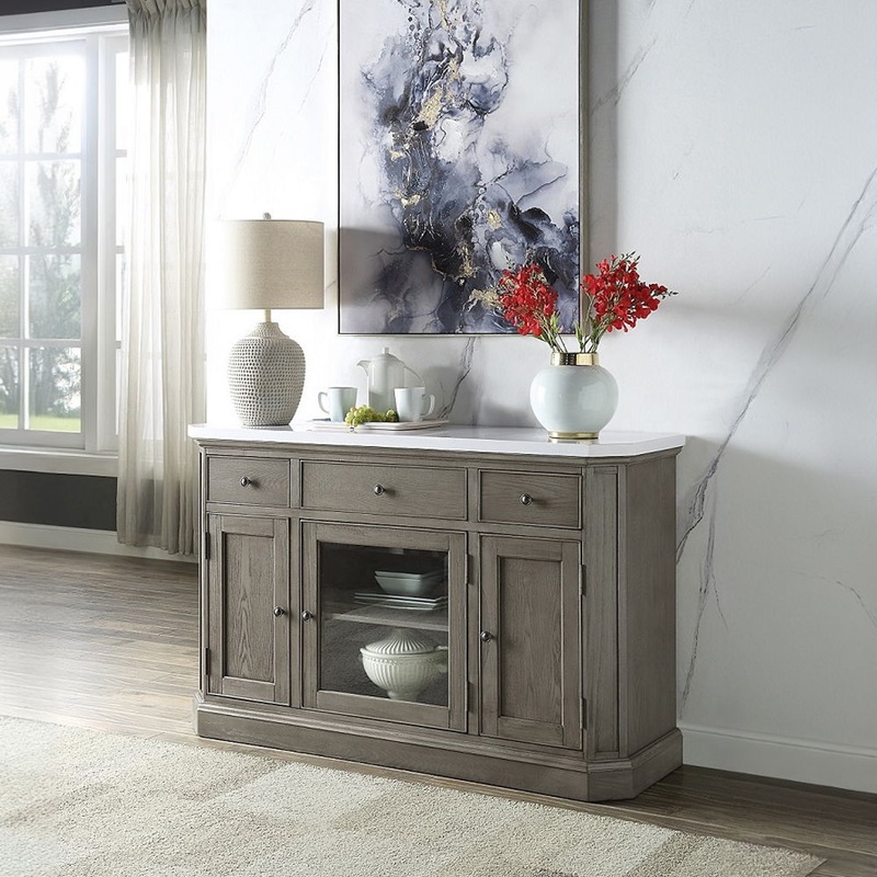 Zumala – Server – Marble Top & Weathered Oak