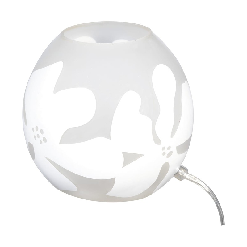 ALOHA TABLE LAMP WHITE GLASS H14 E14 =40W