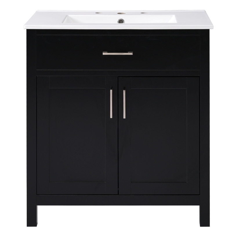 Bathroom Vanity With Sink And Ample Storage, Rectangular Undermount Sink – Black