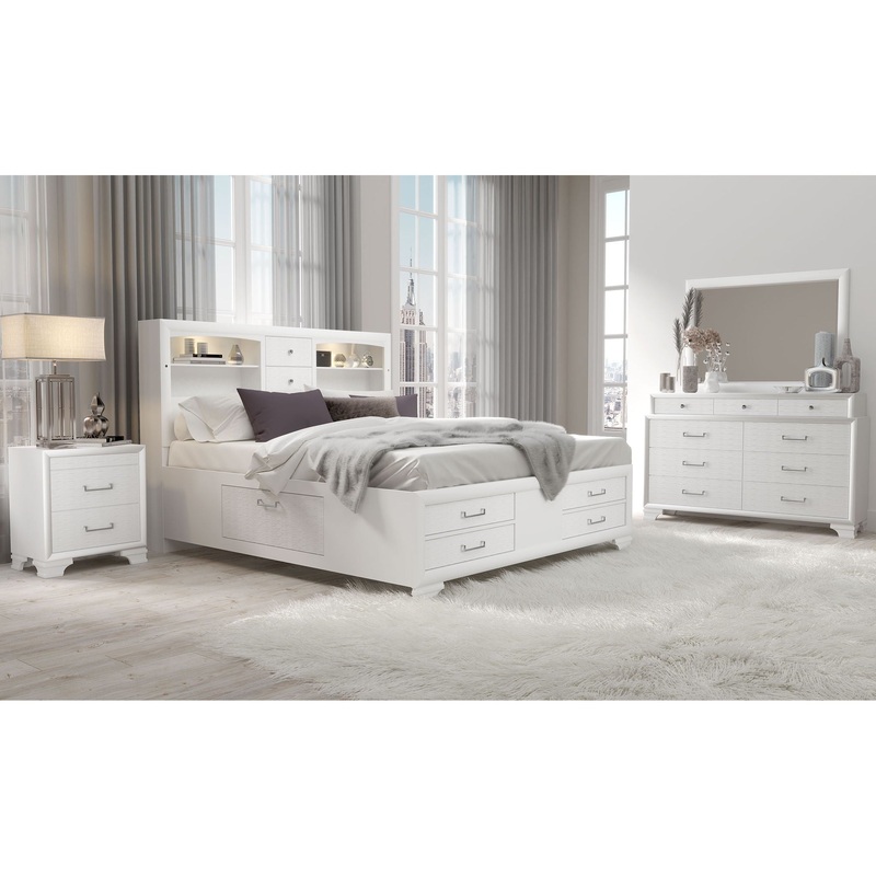 Jordyn – 5 Piece King Bedroom Set – White
