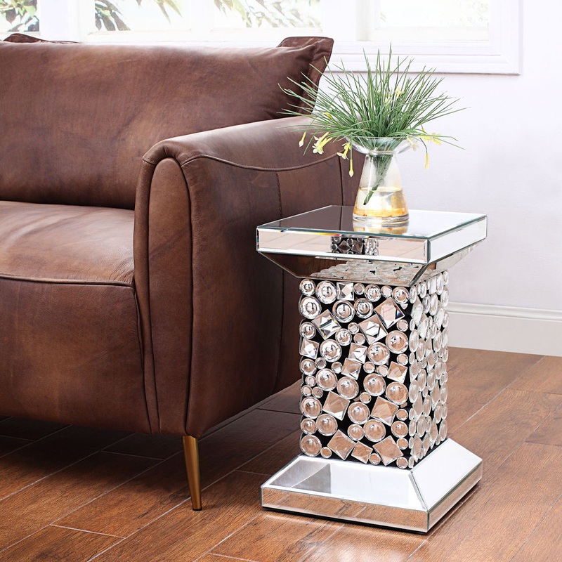 Kachina – End Table – Mirrored & Faux Gems