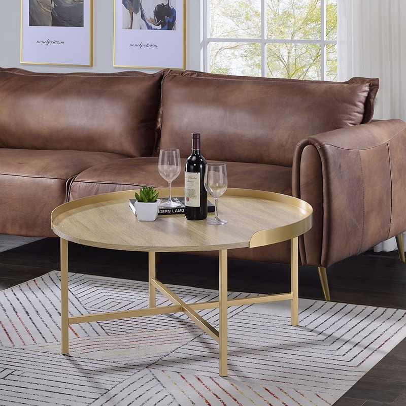 Mithea – Coffee Table – Oak & Gold