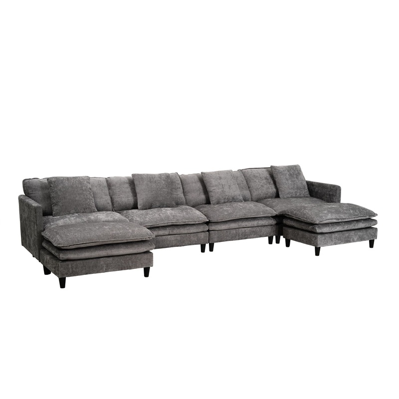 Modular U Shaped Sofa, With Adjustable Layout For Comfort And Durability – Gray