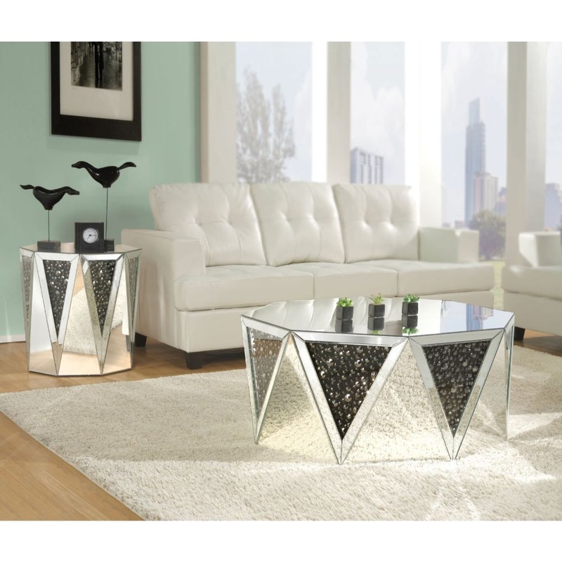 Nysa – 41 Coffee Table – Mirrored & Faux Crystals