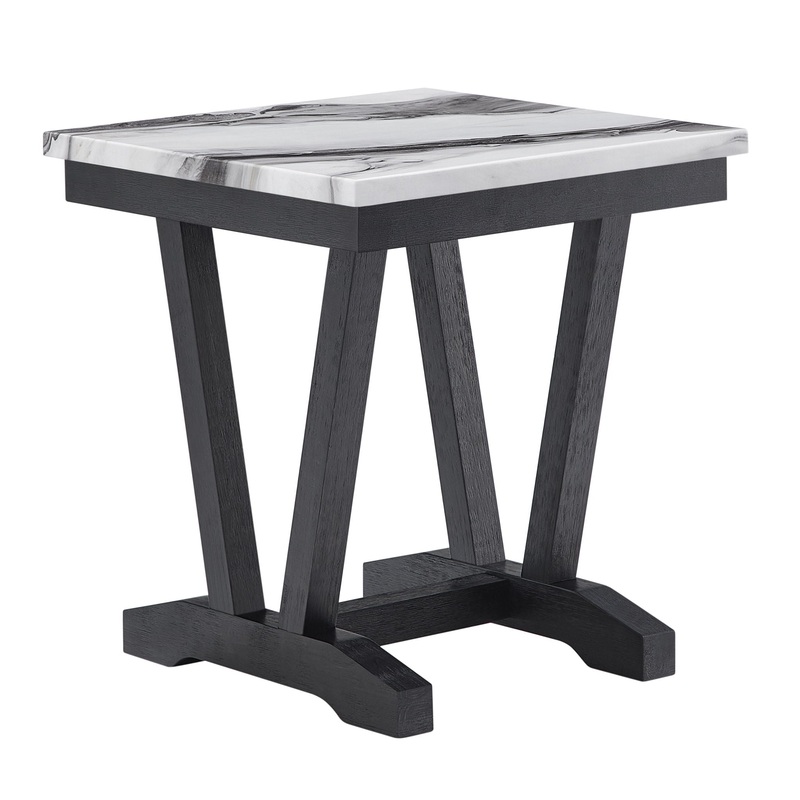 T1319 – End Table – Black / White