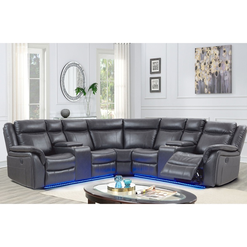UM02 – Sectional With LED – Charcoal