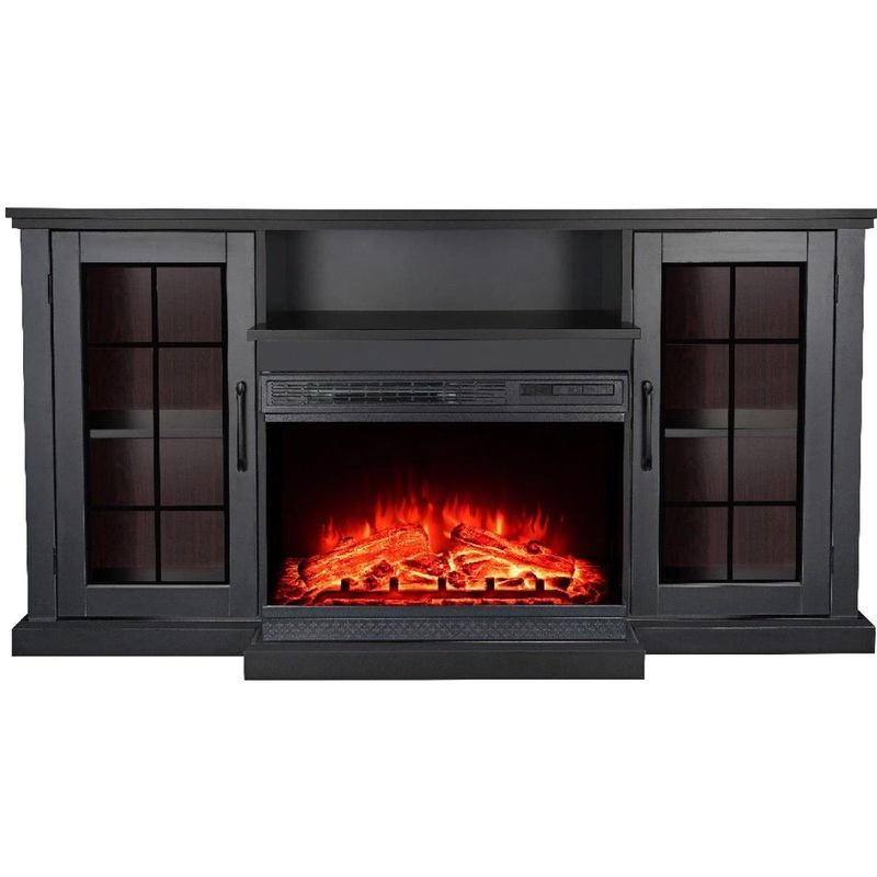 Vitara 59 TV Stand With Fireplace – Black
