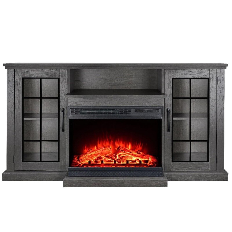Vitara 59 TV Stand With Fireplace – Charcoal Gray
