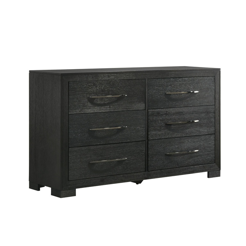 Allan – 6-Drawer Dresser|Black|Dressers|Dresser & Mirror