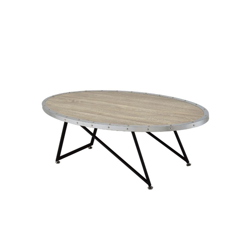 Allis – Coffee Table – Weathered Gray Oak & Metal