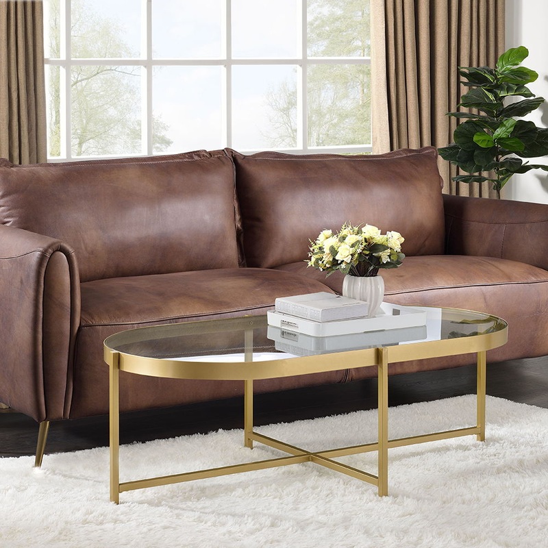 Charrot – Coffee Table – Clear Glass Top & Gold