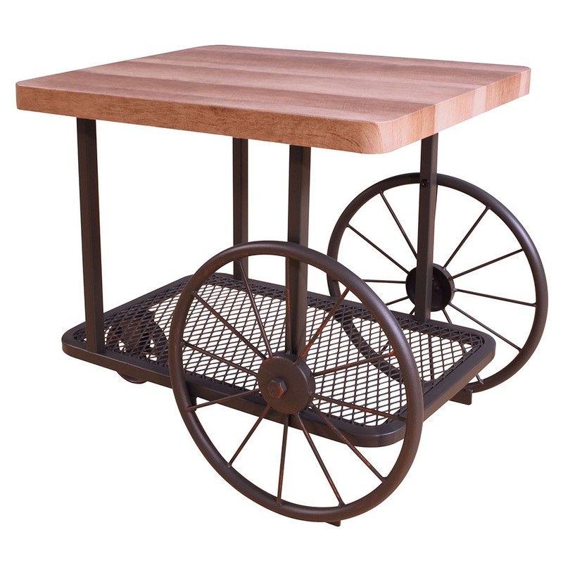 Francie – End Table – Oak & Antique Gray