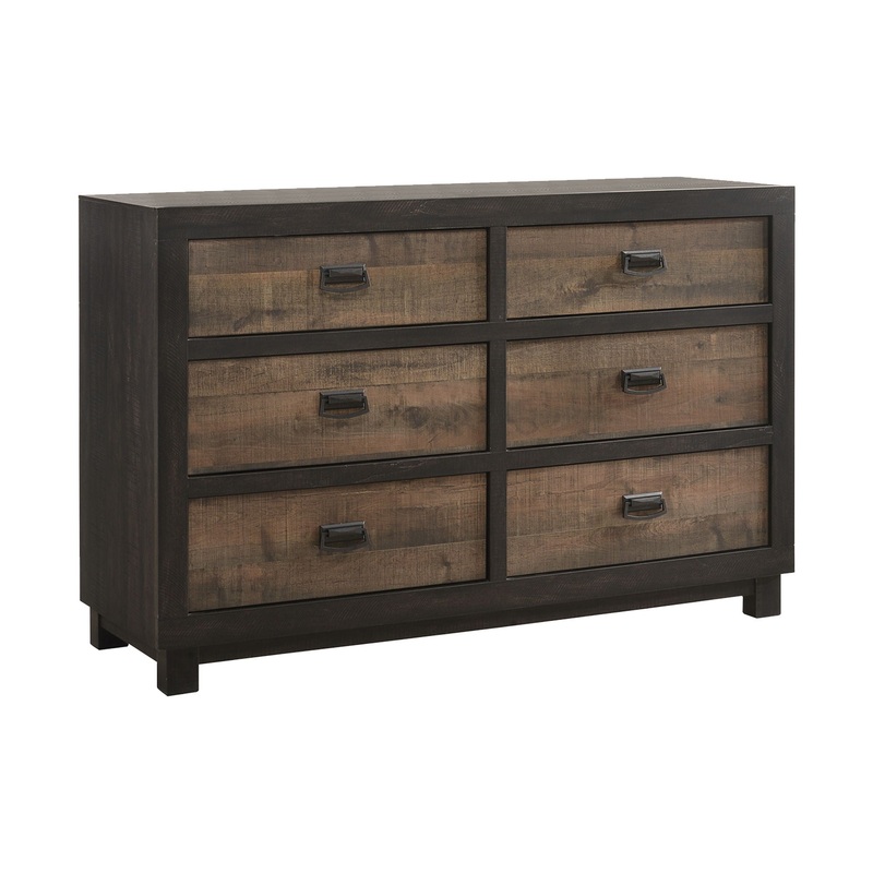 Harlington – 6-Drawer Dresser|Dark Brown|Dresser & Mirror|Dressers