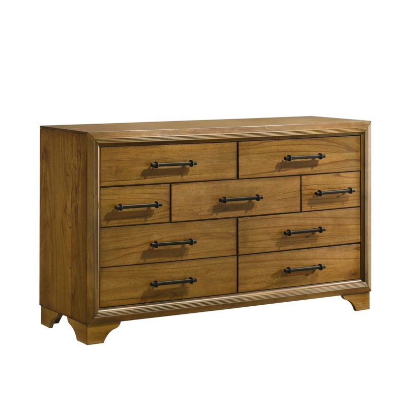 Harmony – 9-Drawer Dresser|Light Brown|Dressers|Dresser & Mirror