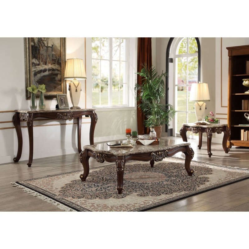 Mehadi – Coffee Table – Marble Top & Walnut