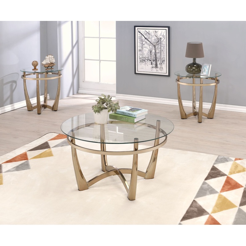 Orlando II – Coffee Table – Clear Glass & Champagne