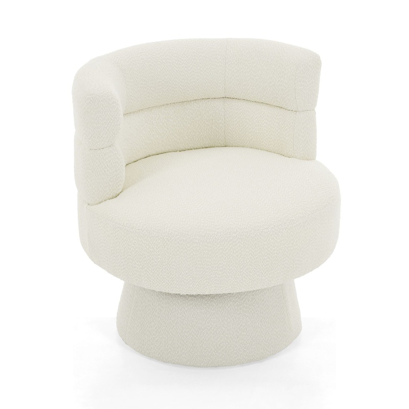 Swivel Accent Chair, 360 Rotating Design With Ergonomic Support For Living Room, Bedroom & Home Office – Cream White