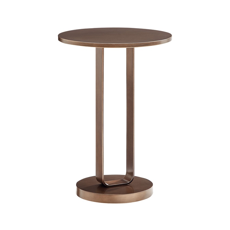 Tareel – Round Accent Table With Open Oval Pedestal – Antique Bronze