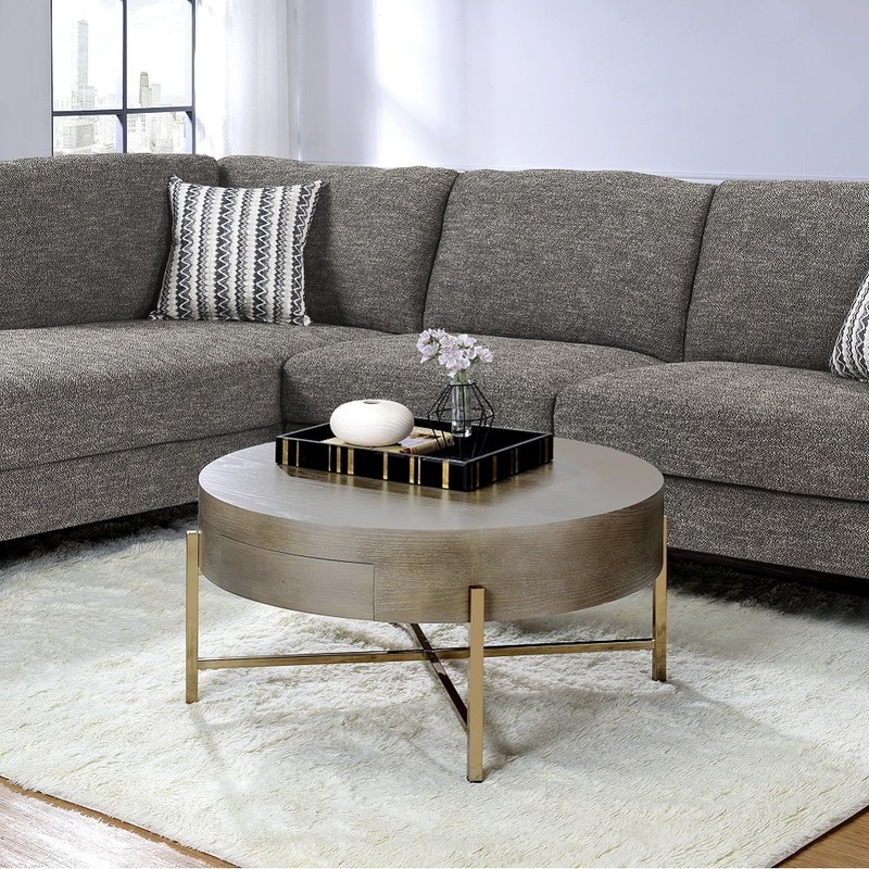 Weyton – Coffee Table – Light Brown & Champagne