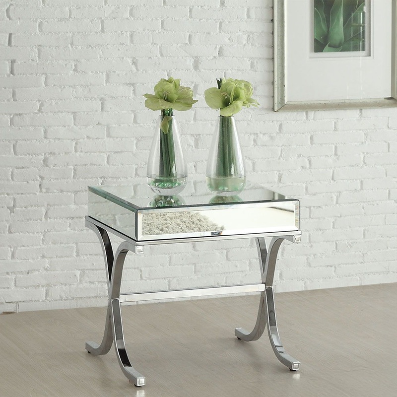 Yuri – End Table – Mirrored & Chrome