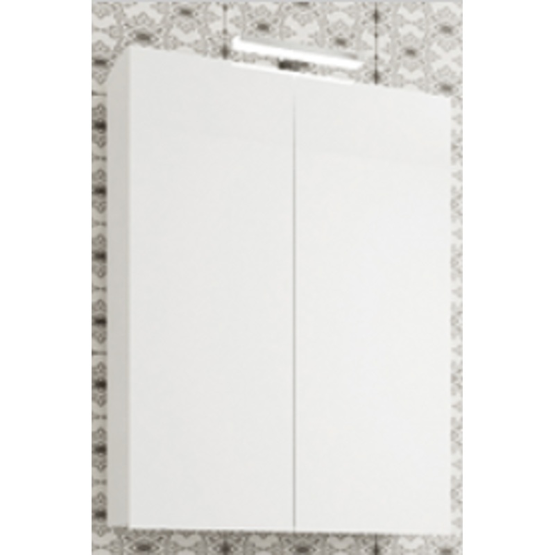 2 DOOR STORAGE MIRROR WITH LED WALL SCONCE- 60P 15.5 H 72 CM