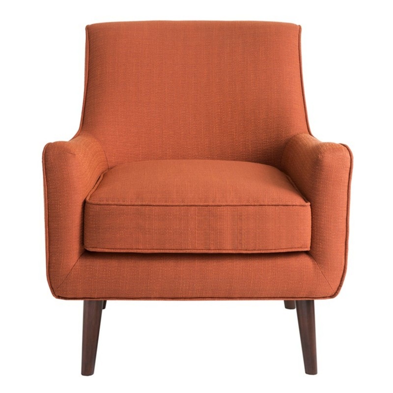 Accent Chair Upholstered With Legs – Burnt Orange