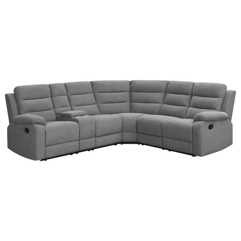 David – Upholstered Reclining Sectional Sofa – Smoke